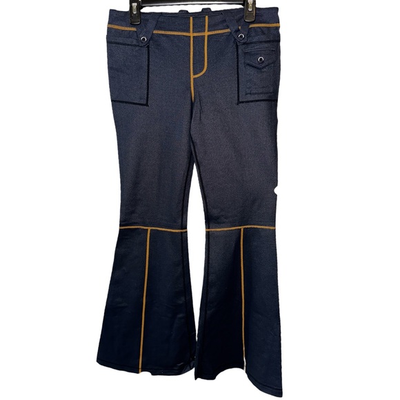 LULULEMON RARE!!! Vintage Denim Look Full Length Flares Pant Leggings Size Large - Picture 9 of 9